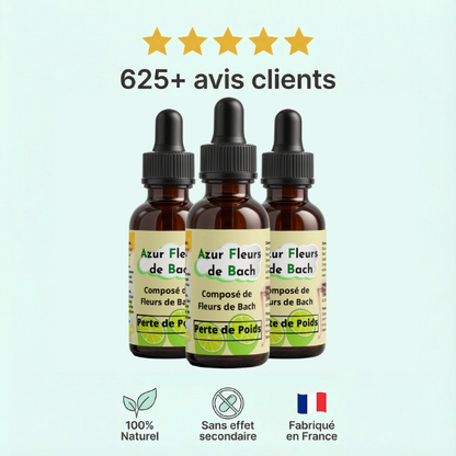PERTE DE POIDS | Flacon de 30ml | Mélange de 7 Fleurs de Bach pour mincir durablement