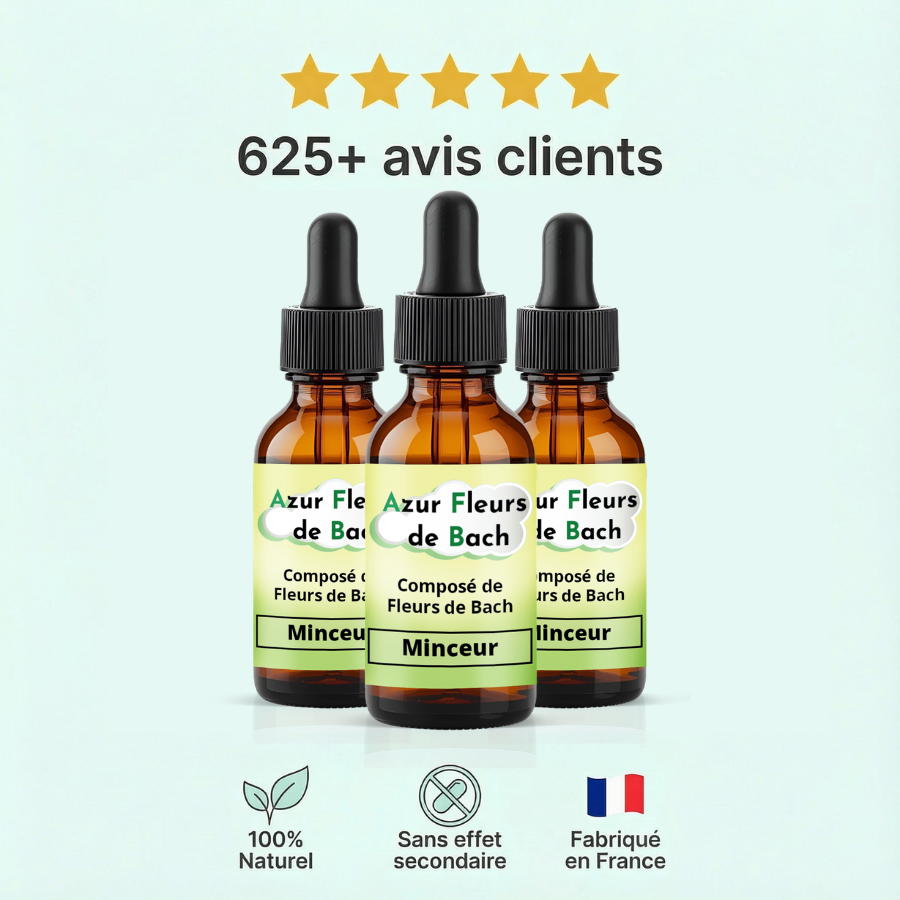 MINCEUR | 3 flacons de 30ml | Mélange de 7 Fleurs de Bach