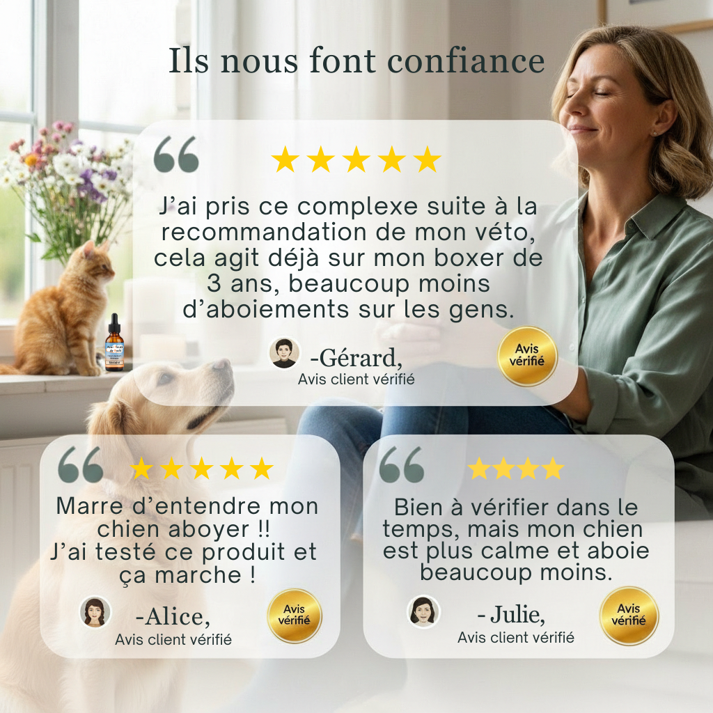 Calme Aboiements | Fleurs de Bach sans alcool ajouté