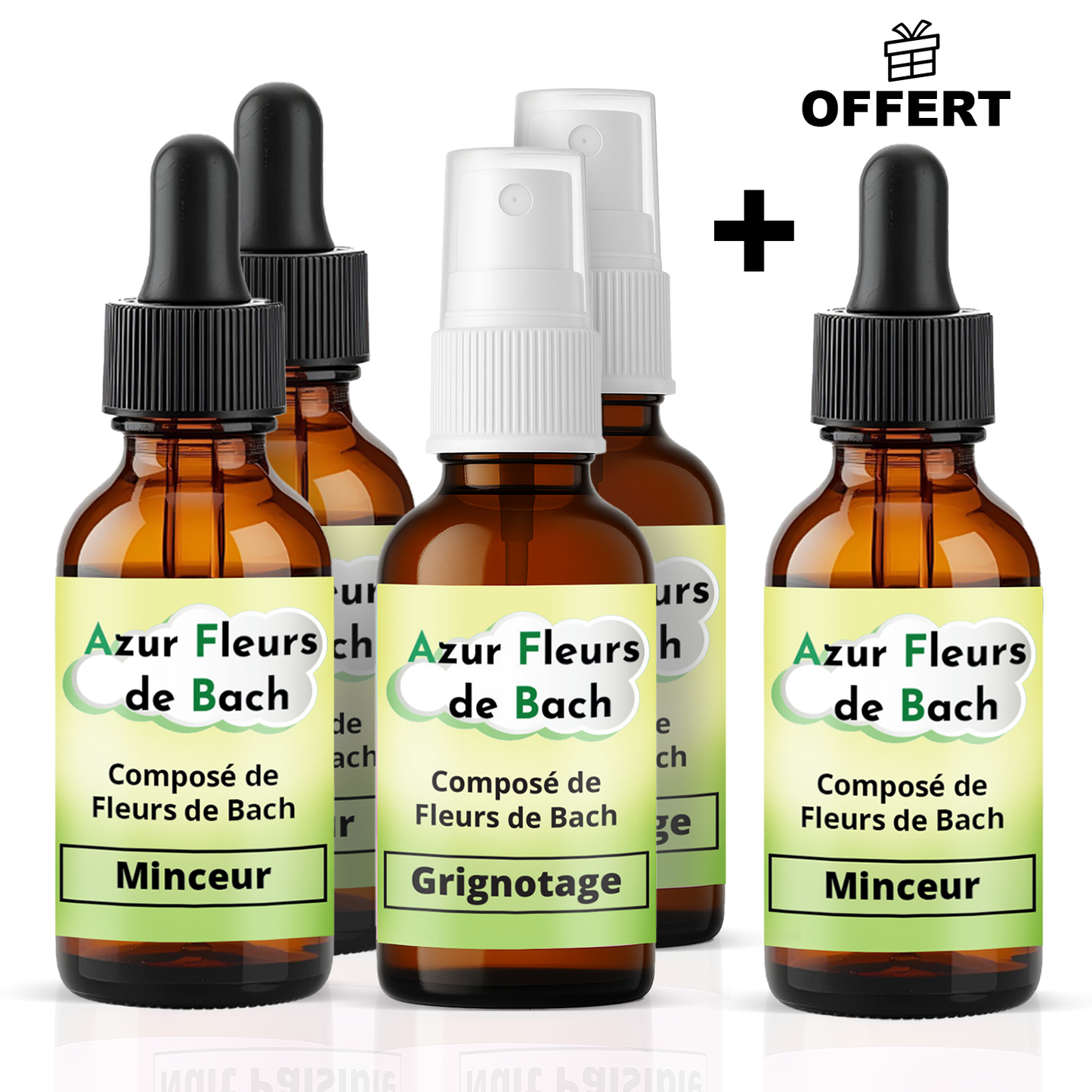 Lot Minceur | 2 Grignotage + 3 Minceur dont 1 Offert | Fleurs de Bach