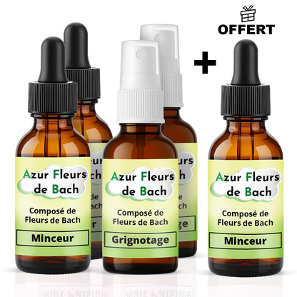 Lot Minceur | 2 Grignotage + 3 Minceur dont 1 Offert | Fleurs de Bach
