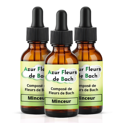 MINCEUR | 3 flacons de 30ml | Mélange de 7 Fleurs de Bach