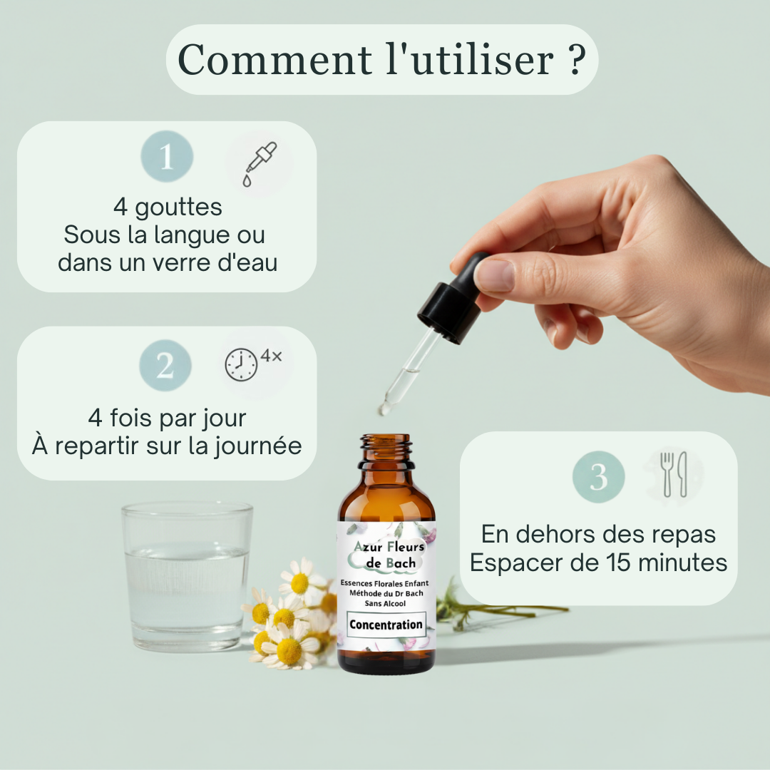 Concentration Enfant | Fleurs de Bach sans alcool