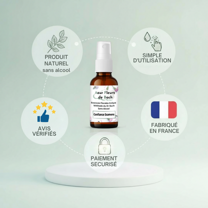 Confiance & Examens | Fleurs de Bach sans alcool