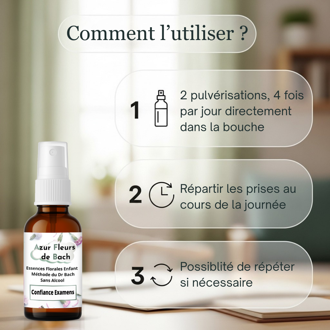 Confiance & Examens | Fleurs de Bach sans alcool