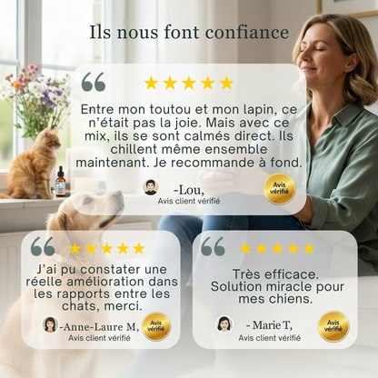 Harmonie entre animaux | Fleurs de Bach sans alcool ajouté