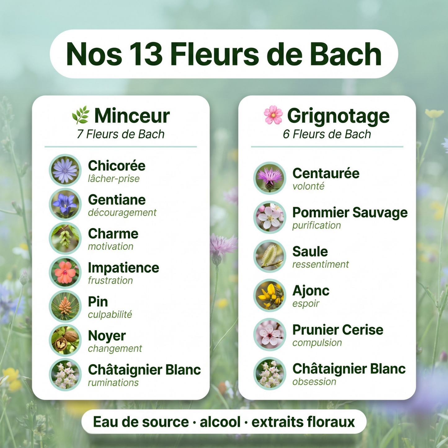 Lot Minceur | 2 Grignotage + 3 Minceur dont 1 Offert | Fleurs de Bach