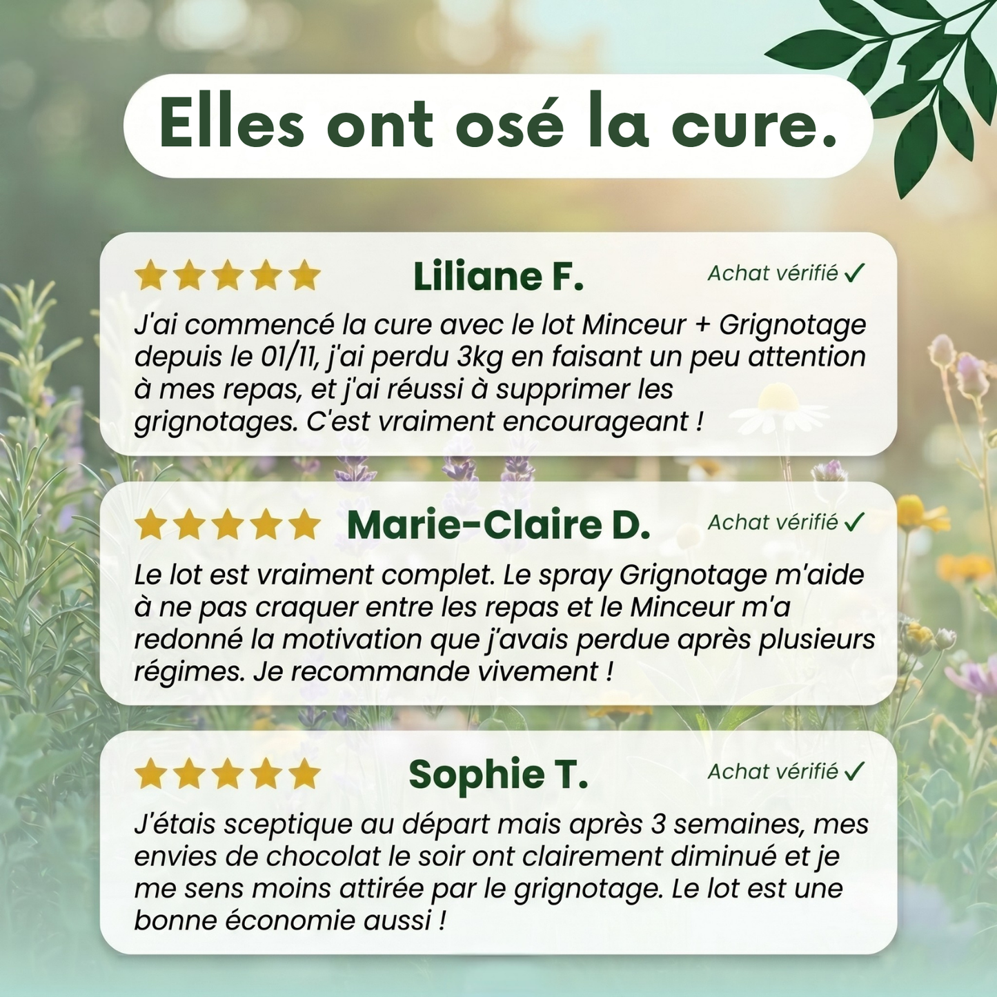 Lot Minceur | 2 Grignotage + 3 Minceur dont 1 Offert | Fleurs de Bach