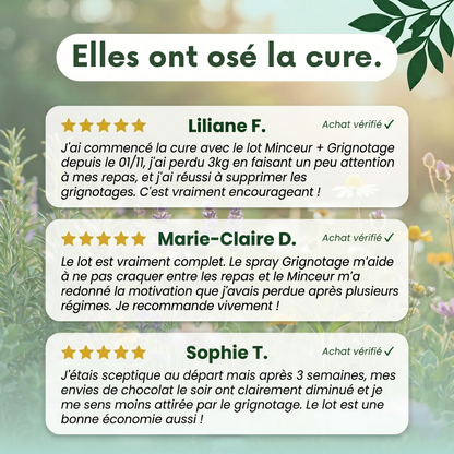 Lot Minceur | 2 Grignotage + 3 Minceur dont 1 Offert | Fleurs de Bach