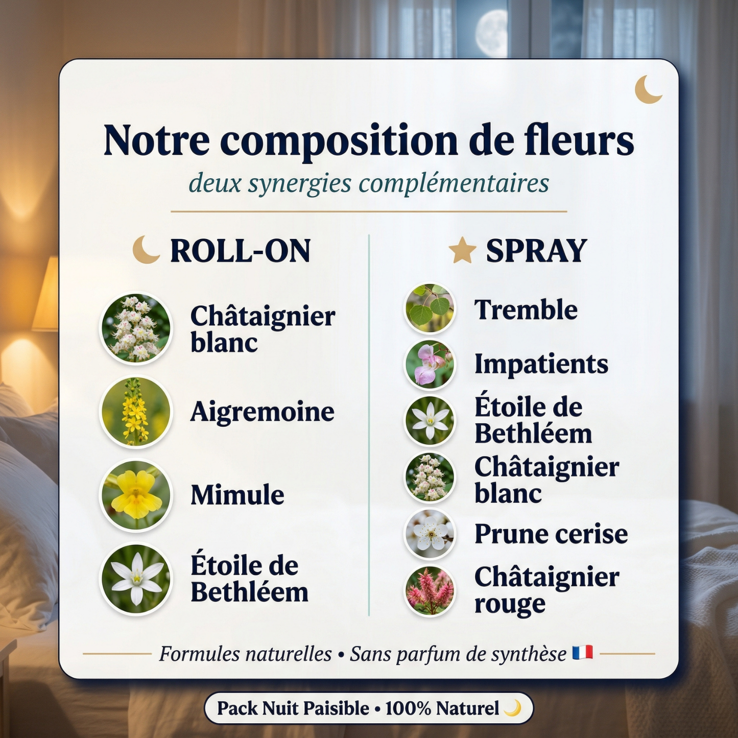 Pack Nuit Paisible | Roll-on + Spray Fleurs de Bach