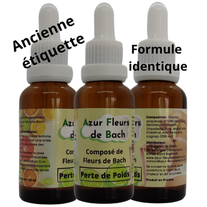 MINCEUR | 3 flacons de 30ml | Mélange de 7 Fleurs de Bach