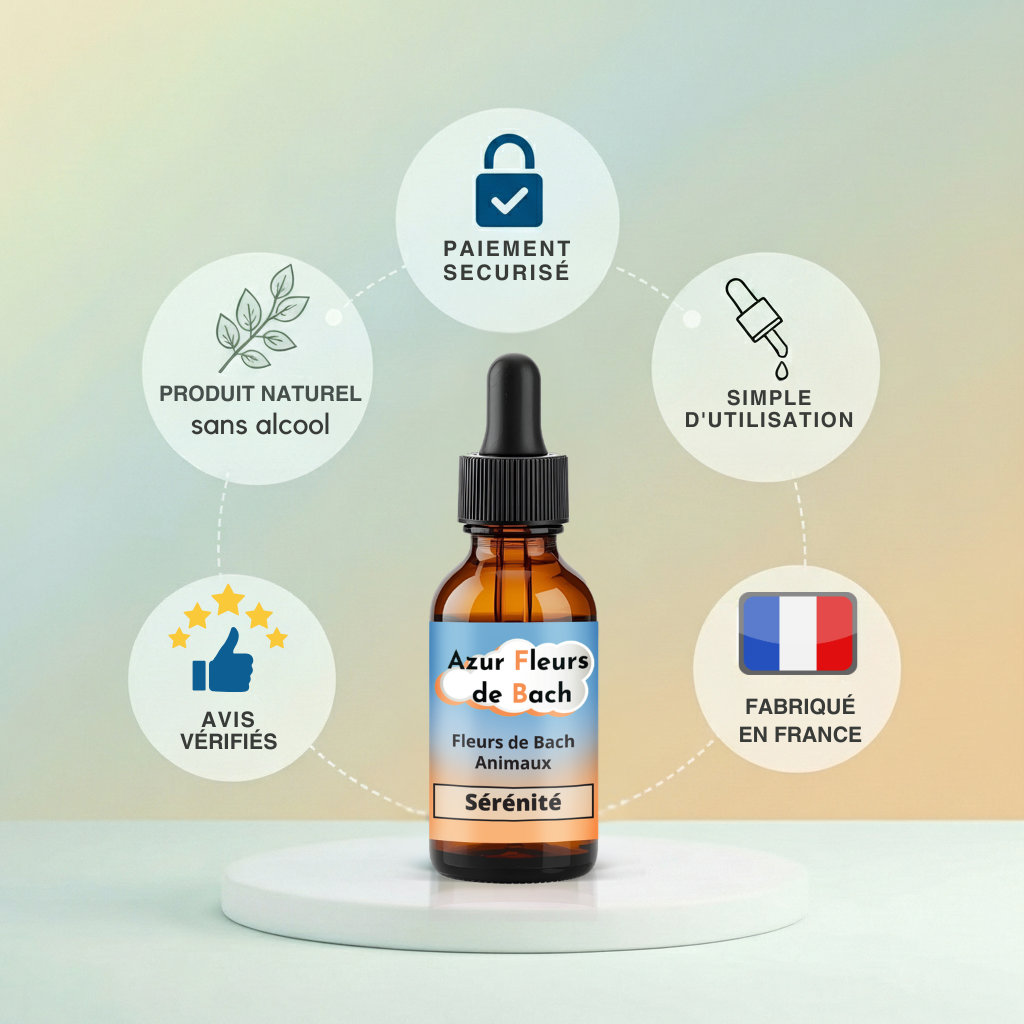 Sérénité Animaux Stressés  | Fleurs de Bach sans alcool ajouté